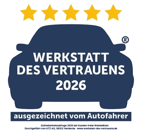 Siegel Werkstatt des Vertrauens 2026 – ausgezeichnet vom Autofahrer, fünf Sterne